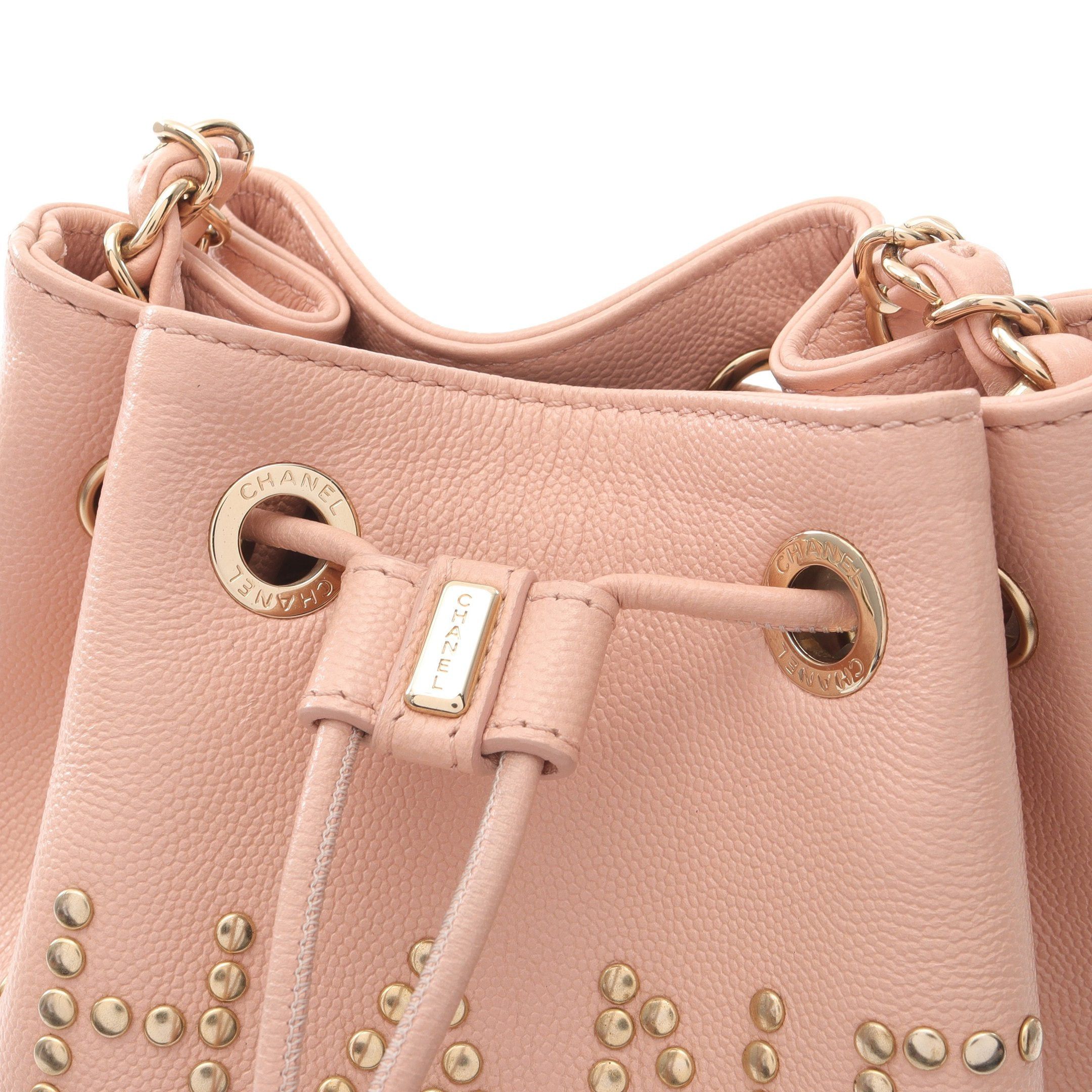 Chanel Chanel Deauville Stud Logo Purse Chain Shoulder Bag Caviar Skin Pink Gold Hardware Size ONE SIZE - 6 Thumbnail