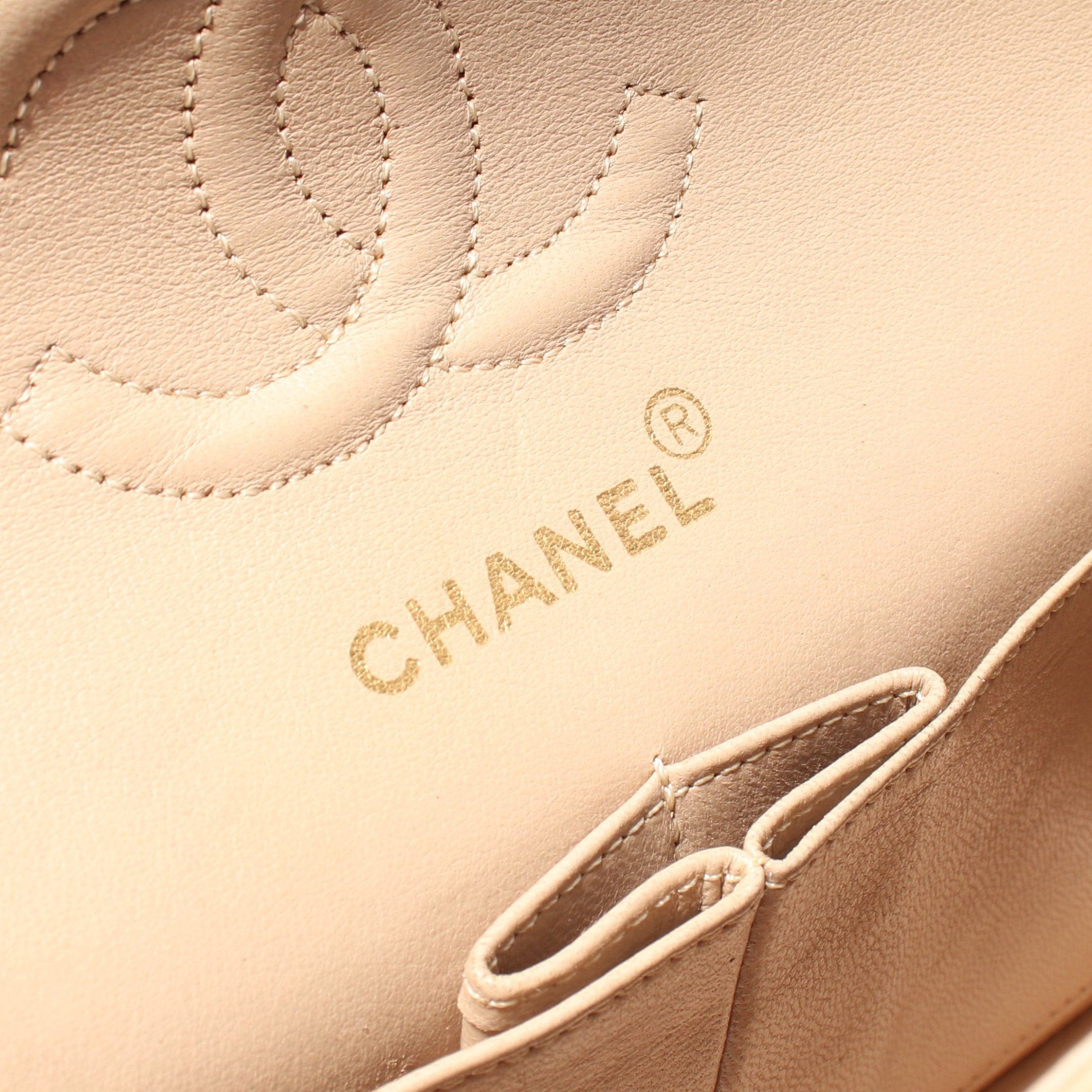 Chanel Chanel Matelasse Double Flap Chain Shoulder Bag Lambskin Beige Gold Hardware Size ONE SIZE - 4 Thumbnail