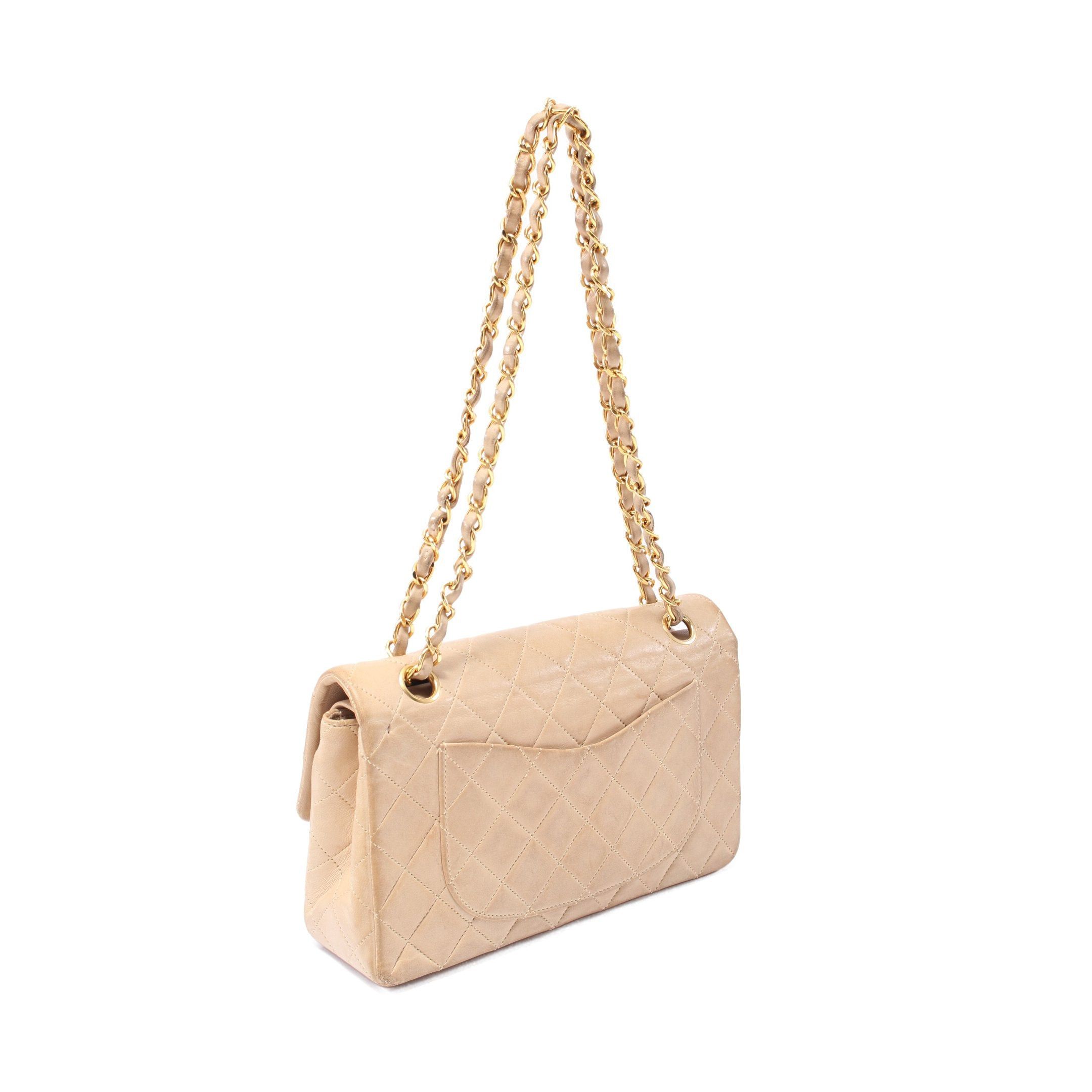 Chanel Chanel Matelasse Double Flap Chain Shoulder Bag Lambskin Beige Gold Hardware Size ONE SIZE - 2 Thumbnail
