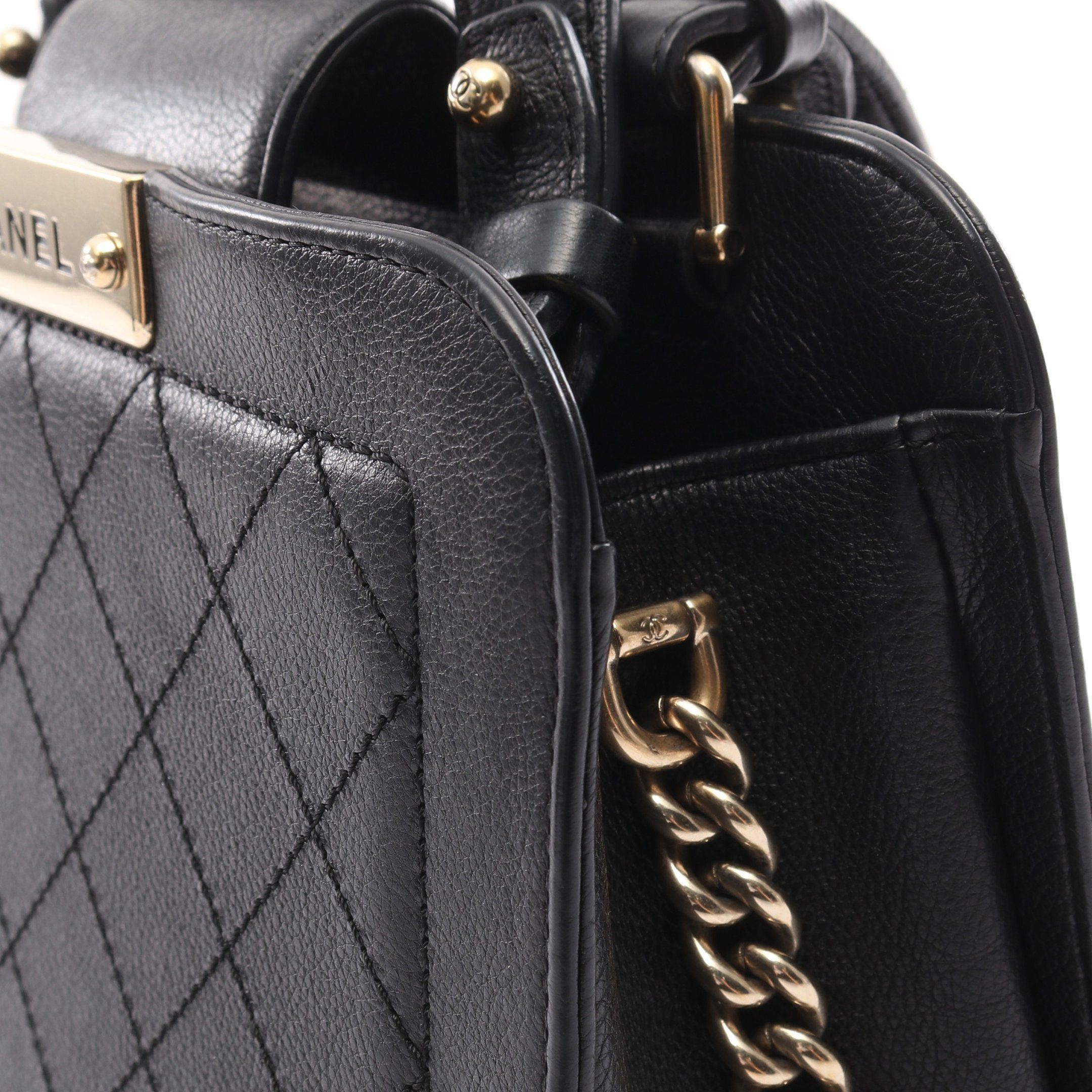 Chanel Chanel Matelasse Click Label Chain Shoulder Bag Leather Black Gold Hardware Size ONE SIZE - 10 Thumbnail