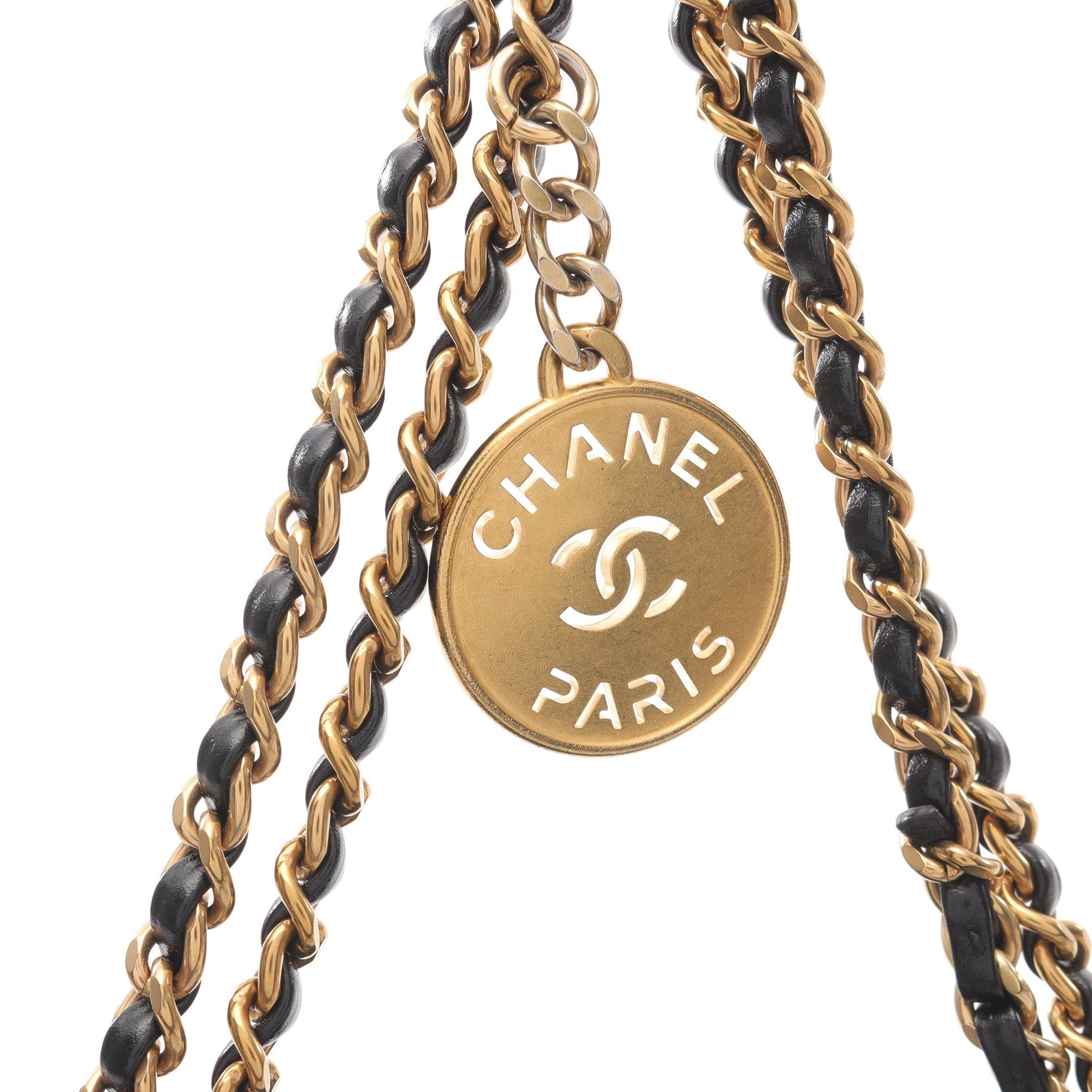 Chanel Chanel Chanel 22 Mini Chain Shoulder Bag Leather Black Gold Hardware Size ONE SIZE - 9 Thumbnail