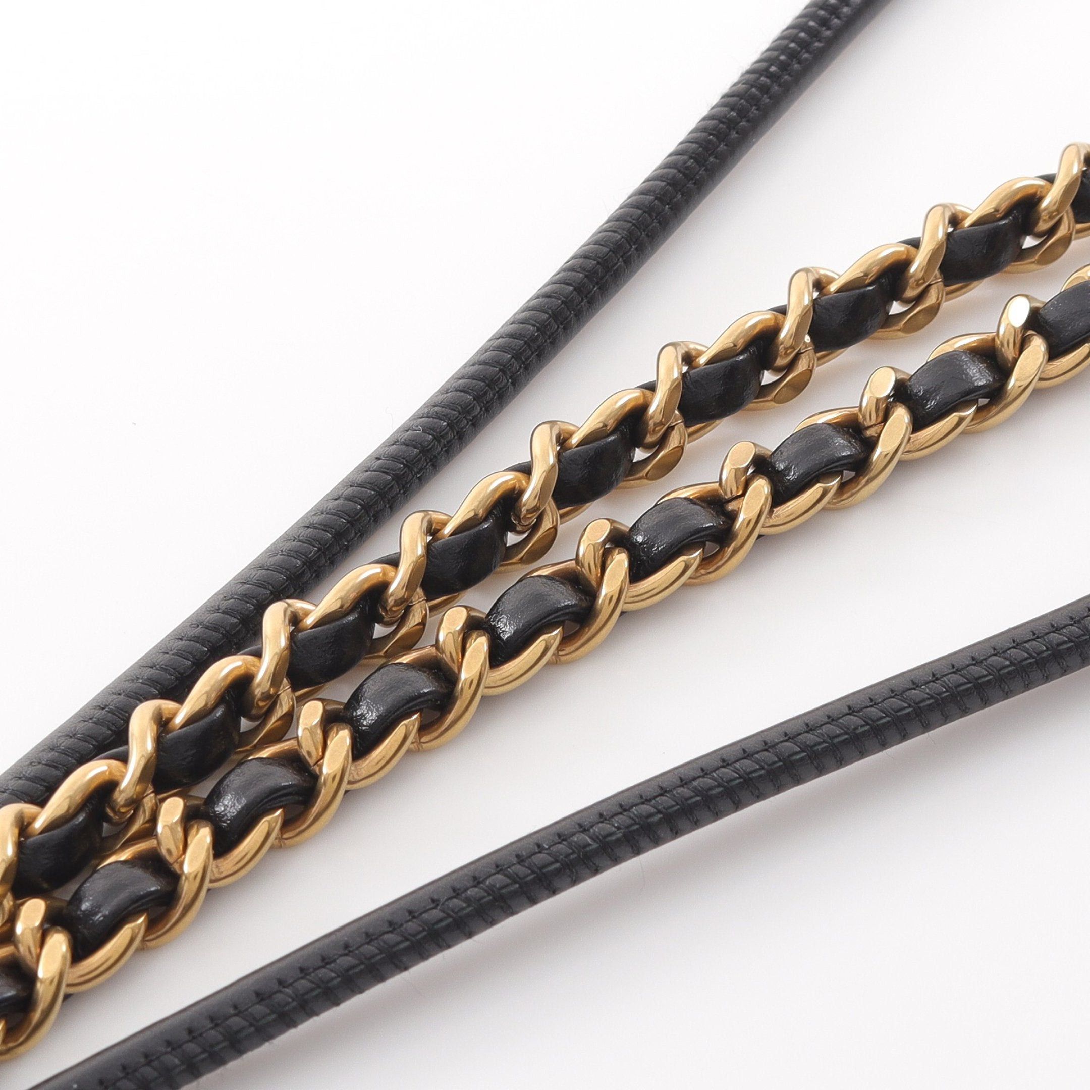 Chanel Chanel Chanel 22 Mini Chain Shoulder Bag Leather Black Gold Hardware Size ONE SIZE - 7 Thumbnail