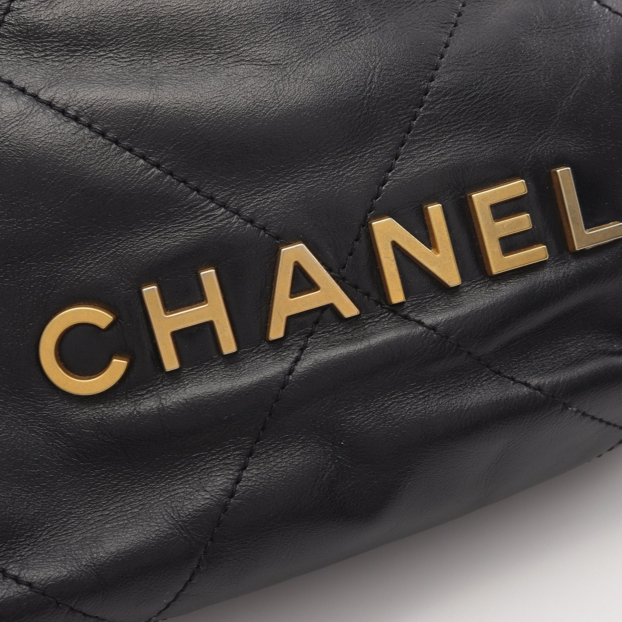 Chanel Chanel Chanel 22 Mini Chain Shoulder Bag Leather Black Gold Hardware Size ONE SIZE - 10 Thumbnail