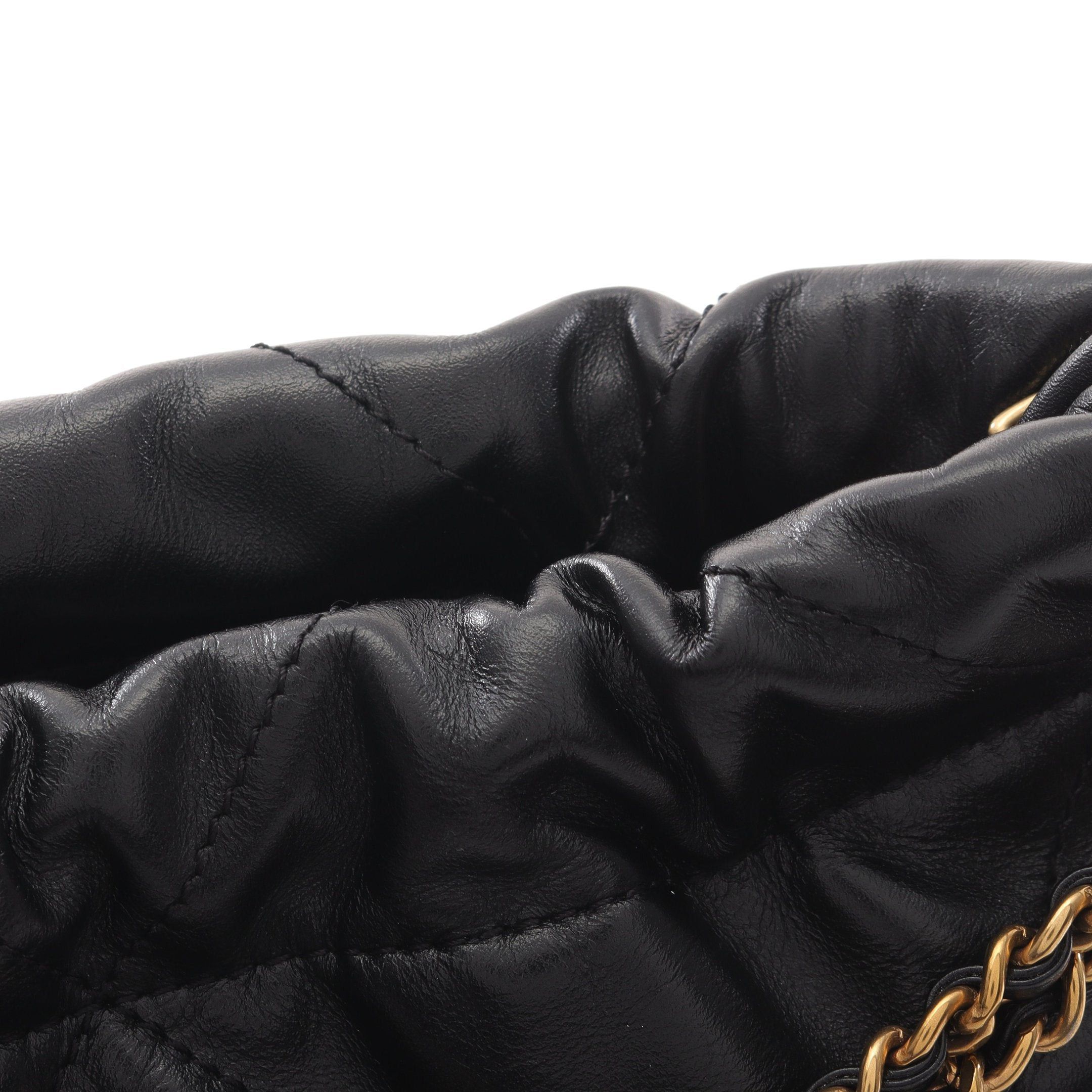 Chanel Chanel Chanel 22 Mini Chain Shoulder Bag Leather Black Gold Hardware Size ONE SIZE - 8 Thumbnail