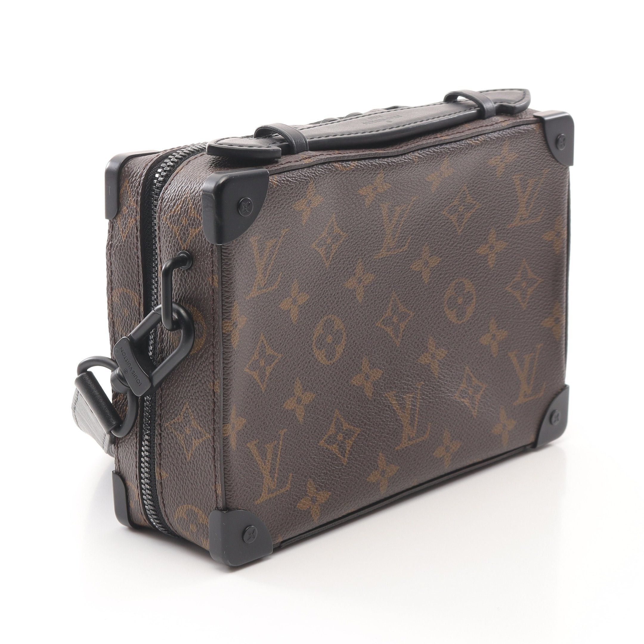 Louis Vuitton Handle Soft Trunk Monogram Macassar Handbag Leather