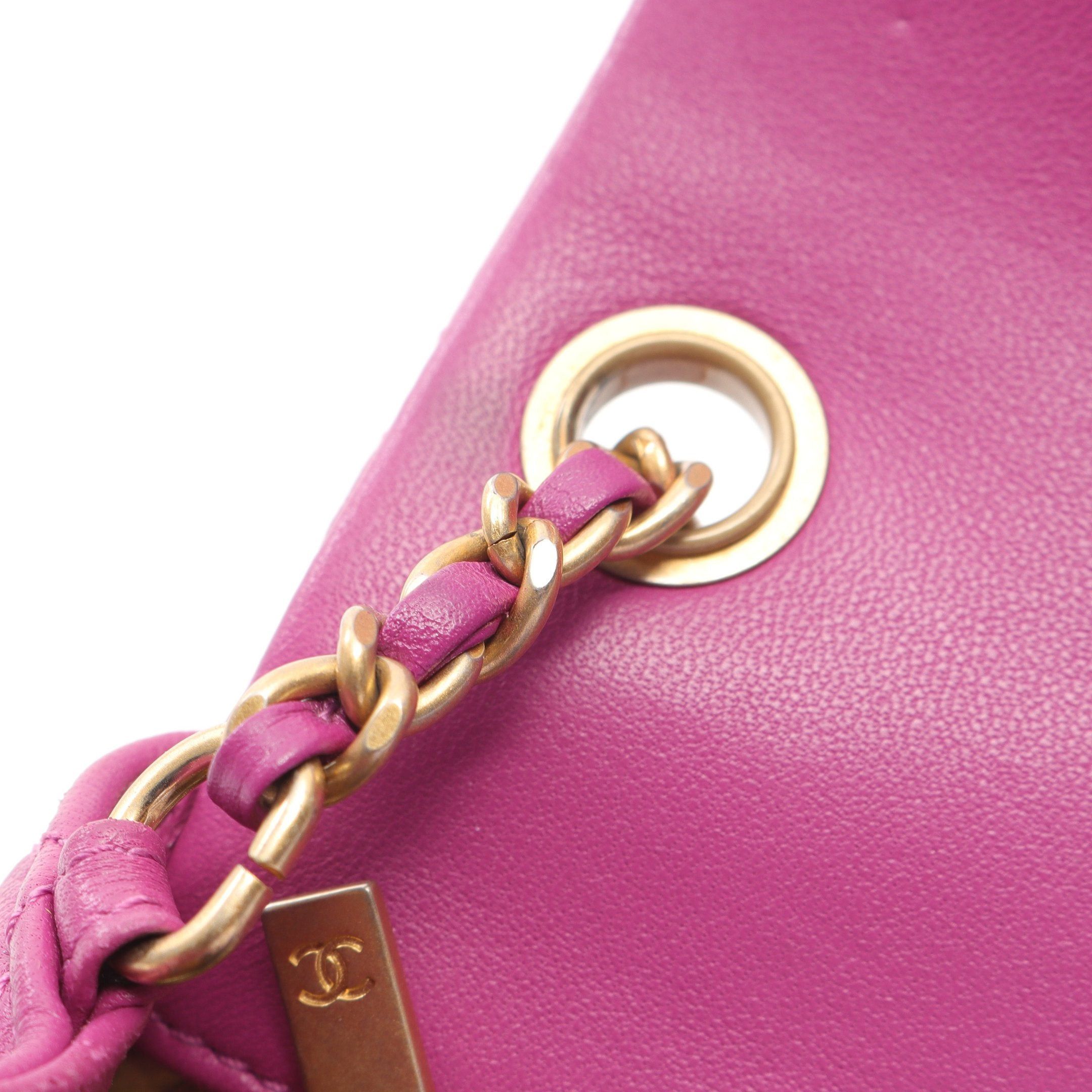 Chanel Chanel Mini Matelasse Chain Shoulder Bag Lambskin Purple Gold Hardware Size ONE SIZE - 8 Thumbnail