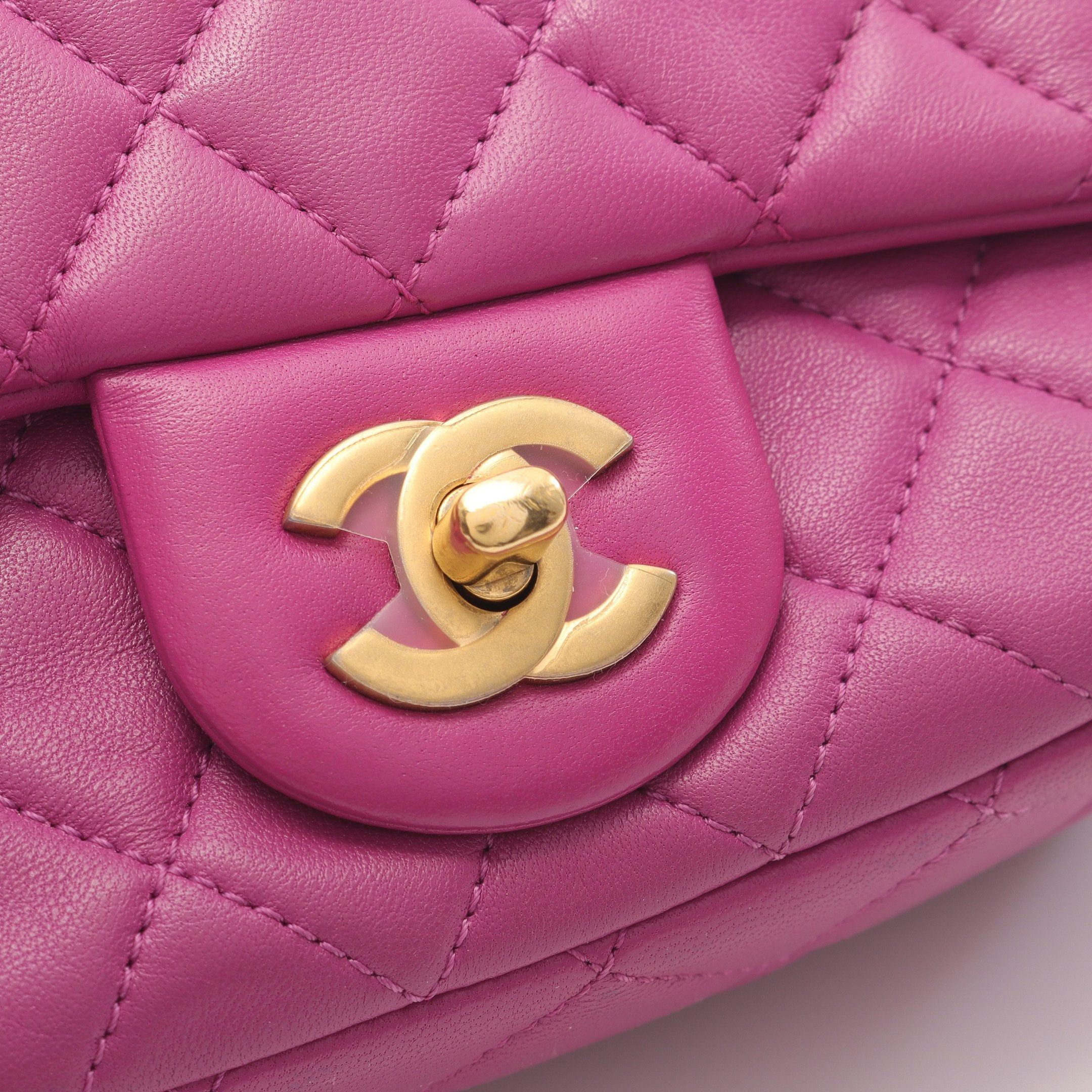 Chanel Chanel Mini Matelasse Chain Shoulder Bag Lambskin Purple Gold Hardware Size ONE SIZE - 9 Thumbnail