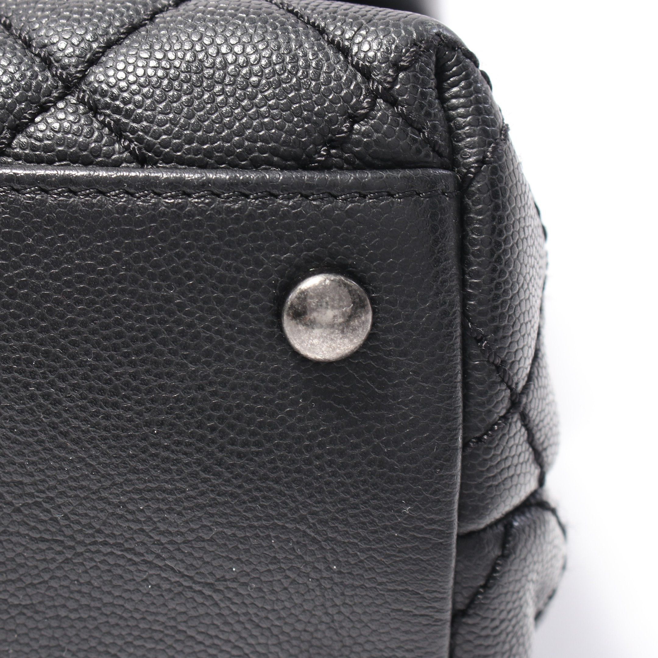 Chanel Chanel Matelasse Coco Handle Chain Shoulder Bag Caviar Skin Black Antique Silver Hardware Size ONE SIZE - 9 Thumbnail