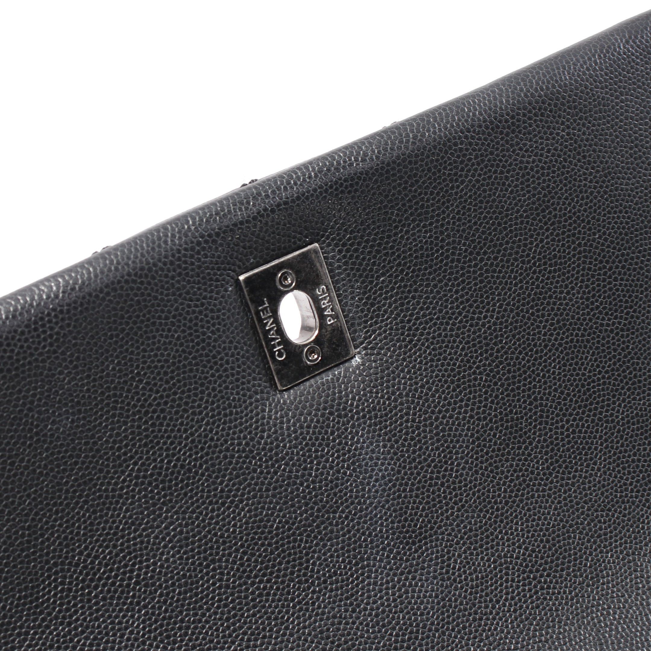Chanel Chanel Matelasse Coco Handle Chain Shoulder Bag Caviar Skin Black Antique Silver Hardware Size ONE SIZE - 10 Thumbnail