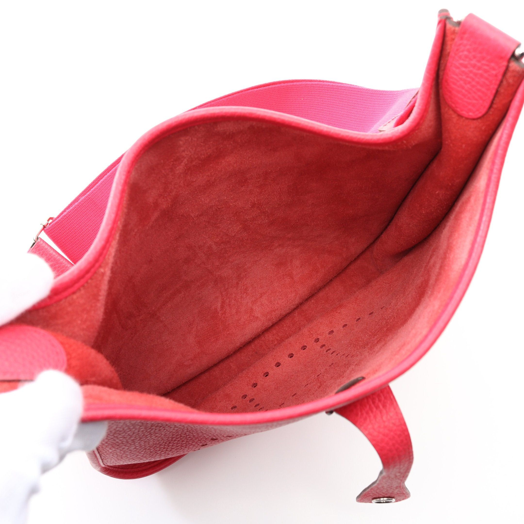 Hermes Evelyn Troyes Pm Rose Extreme Shoulder Bag Clemence