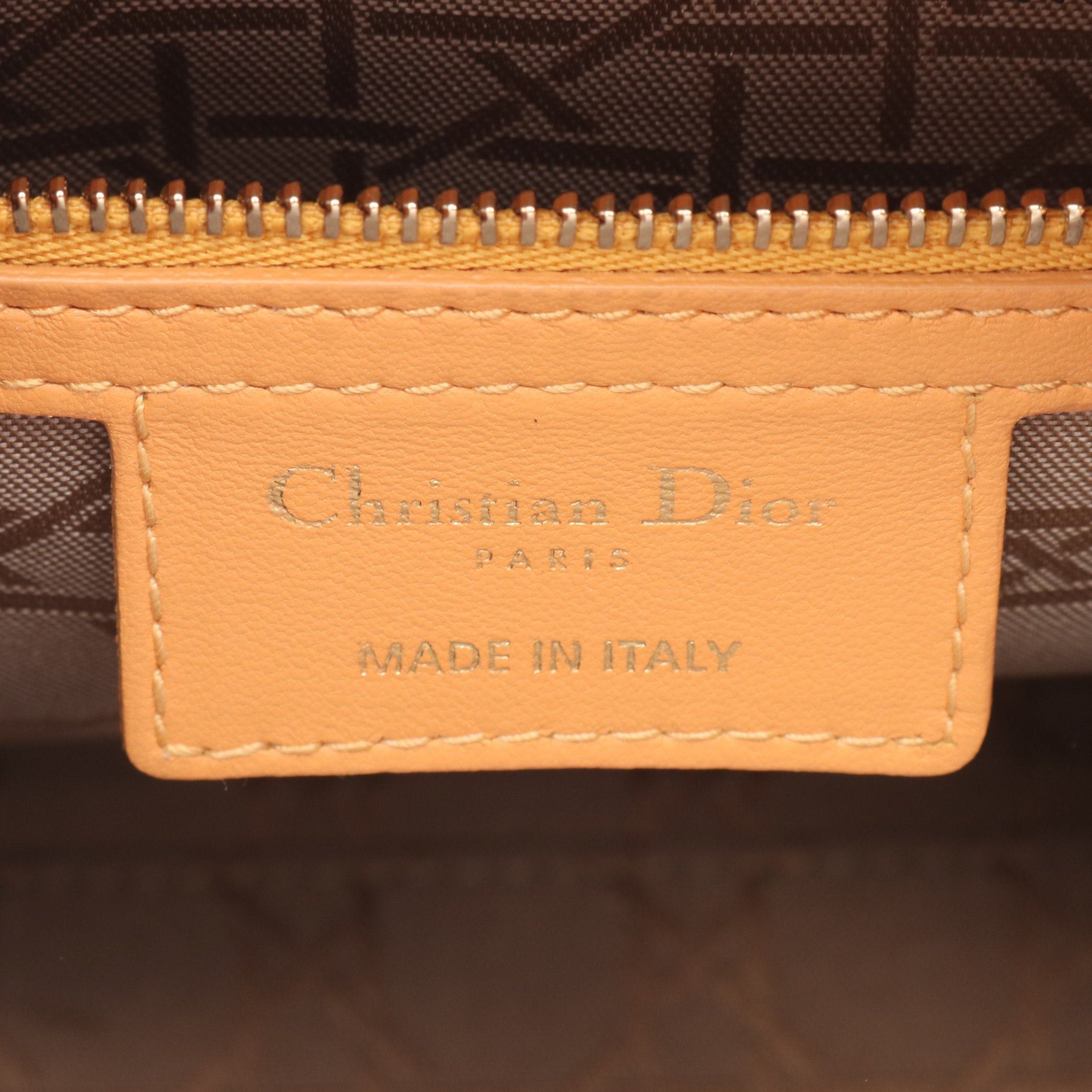 Dior Dior Lady Dior Canage Handbag Leather Orange Yellow Size ONE SIZE - 4 Thumbnail