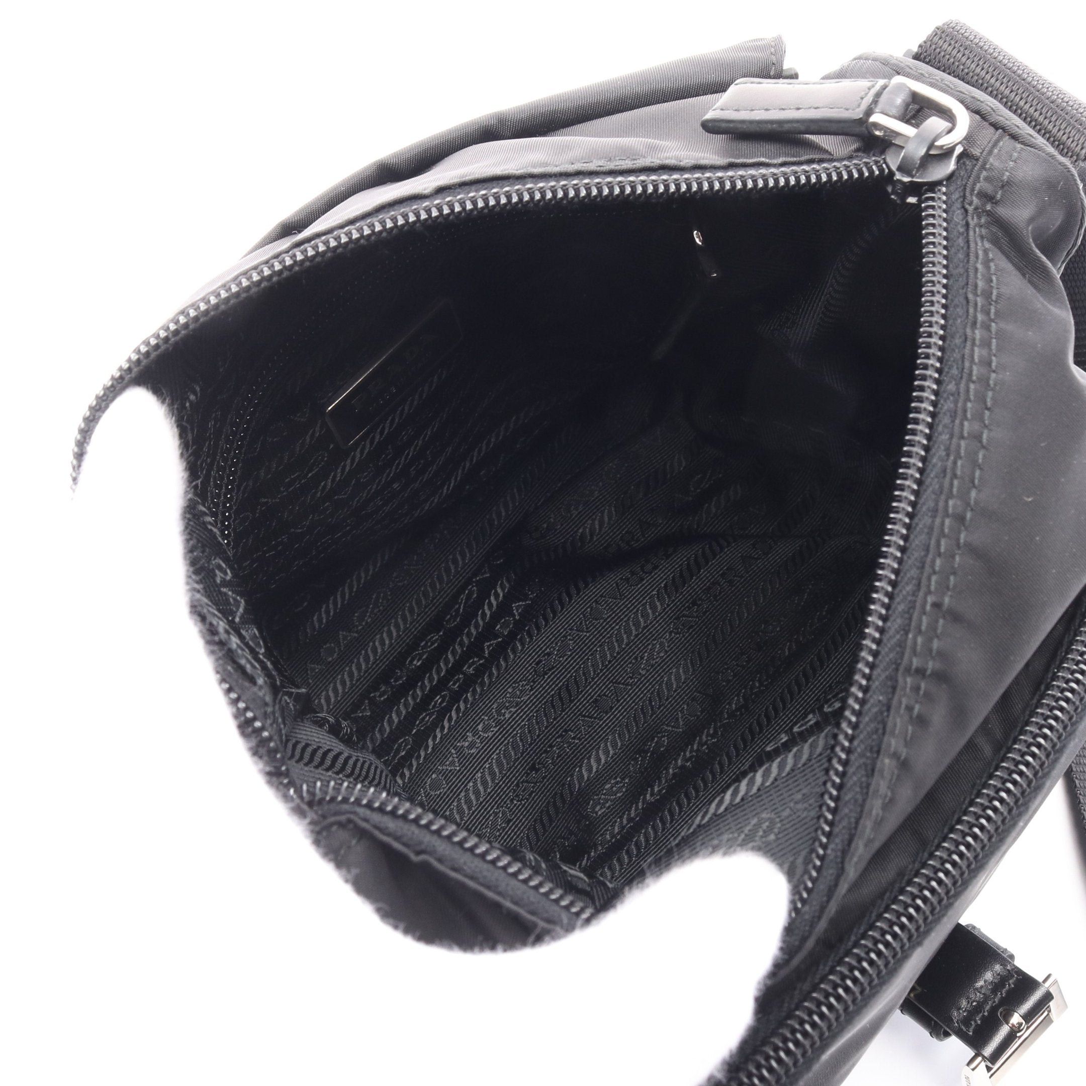 Prada Prada Vela Shoulder Bag Nylon Leather Black Size ONE SIZE - 3 Thumbnail