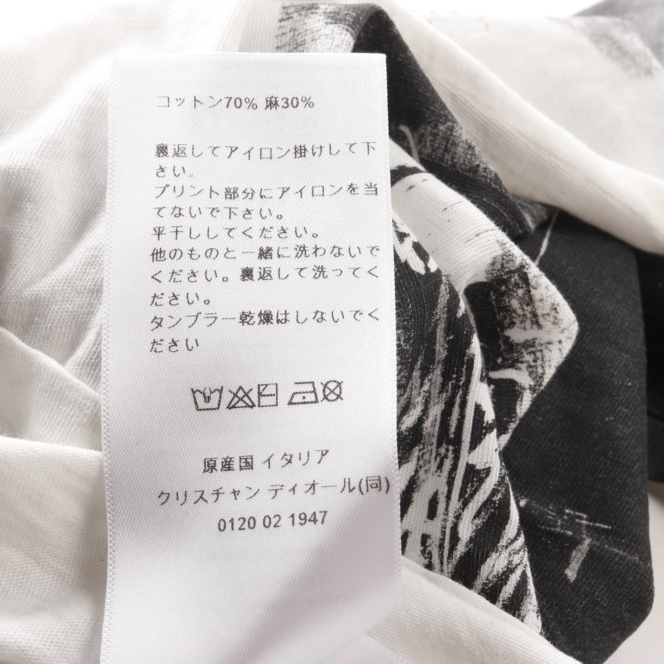 Dior Dior T-Shirt Graphic Print Cotton White Black Size ONE SIZE - 4 Thumbnail