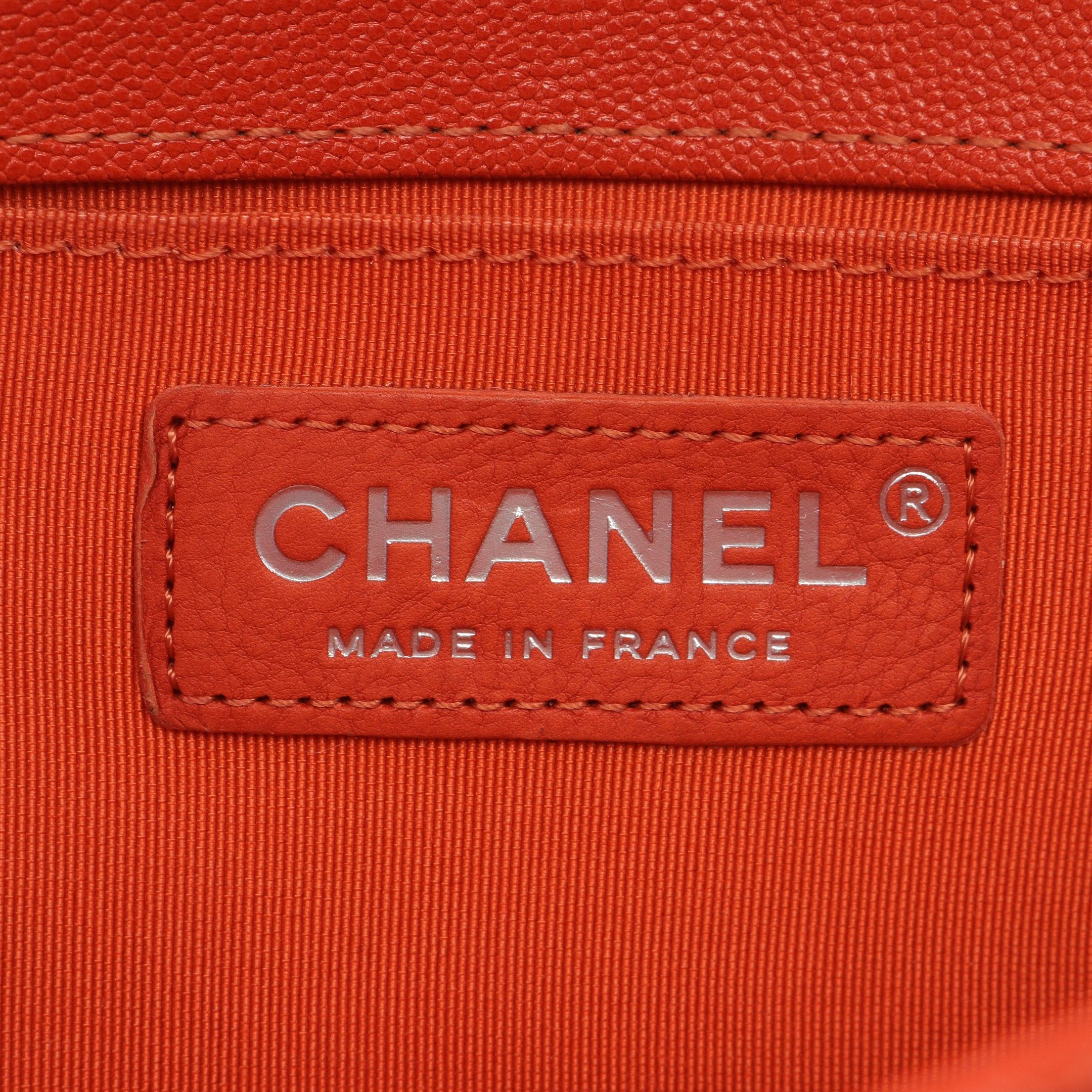 Chanel Chanel Boy Chanel Small Chain Shoulder Bag Caviar Skin Orange Antique Silver Hardware Size ONE SIZE - 4 Thumbnail