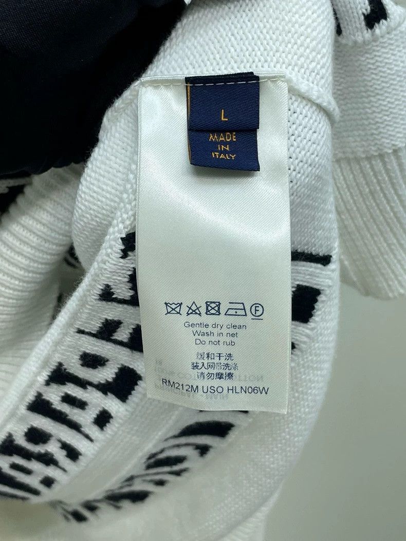 Louis Vuitton Louis Vuitton White Knit Sweatshirt with Text- DMC Size US L / EU 52-54 / 3 - 5 Thumbnail