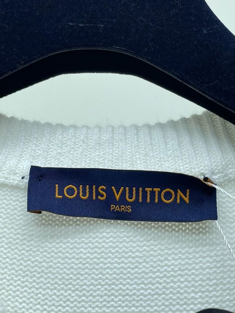 Louis Vuitton Louis Vuitton White Knit Sweatshirt with Text- DMC Size US L / EU 52-54 / 3 - 3 Thumbnail