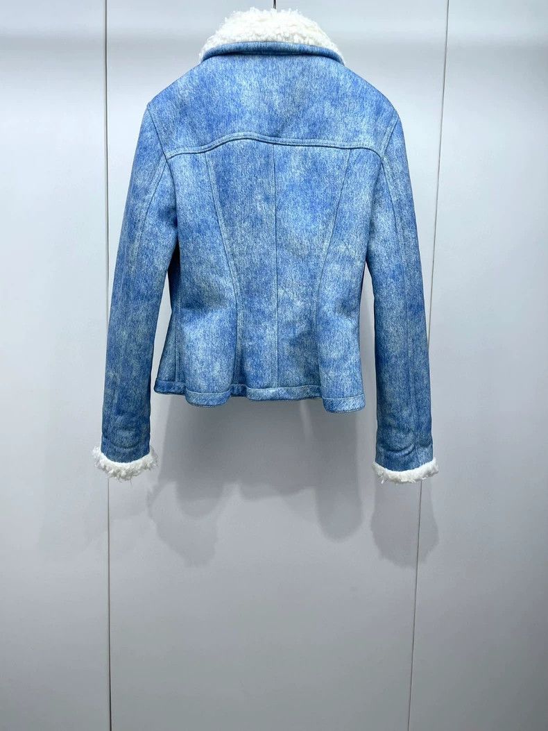 Louis Vuitton Blue Denim Jacket with White Fur Collar- DMC Size US S / EU 44-46 / 1 - 2 Thumbnail