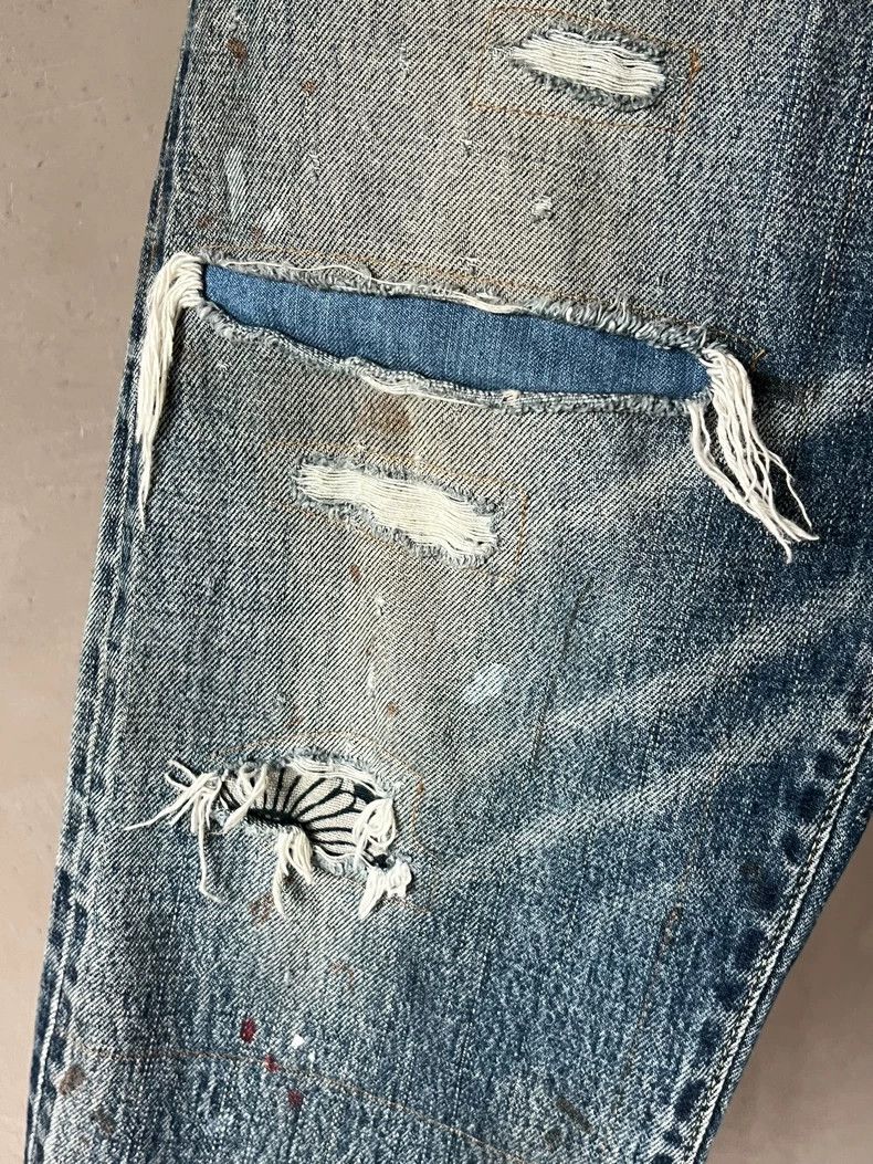 VISVIM Journeyman Pants Tacked Crash Denim- DMC