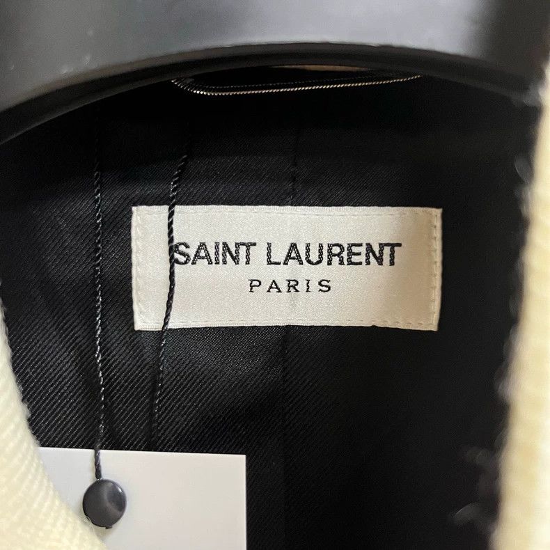 Saint Laurent Paris Saint Laurent White Striped Long Sleeve Baseball Jacket- DMC Size US M / EU 48-50 / 2 - 4 Thumbnail