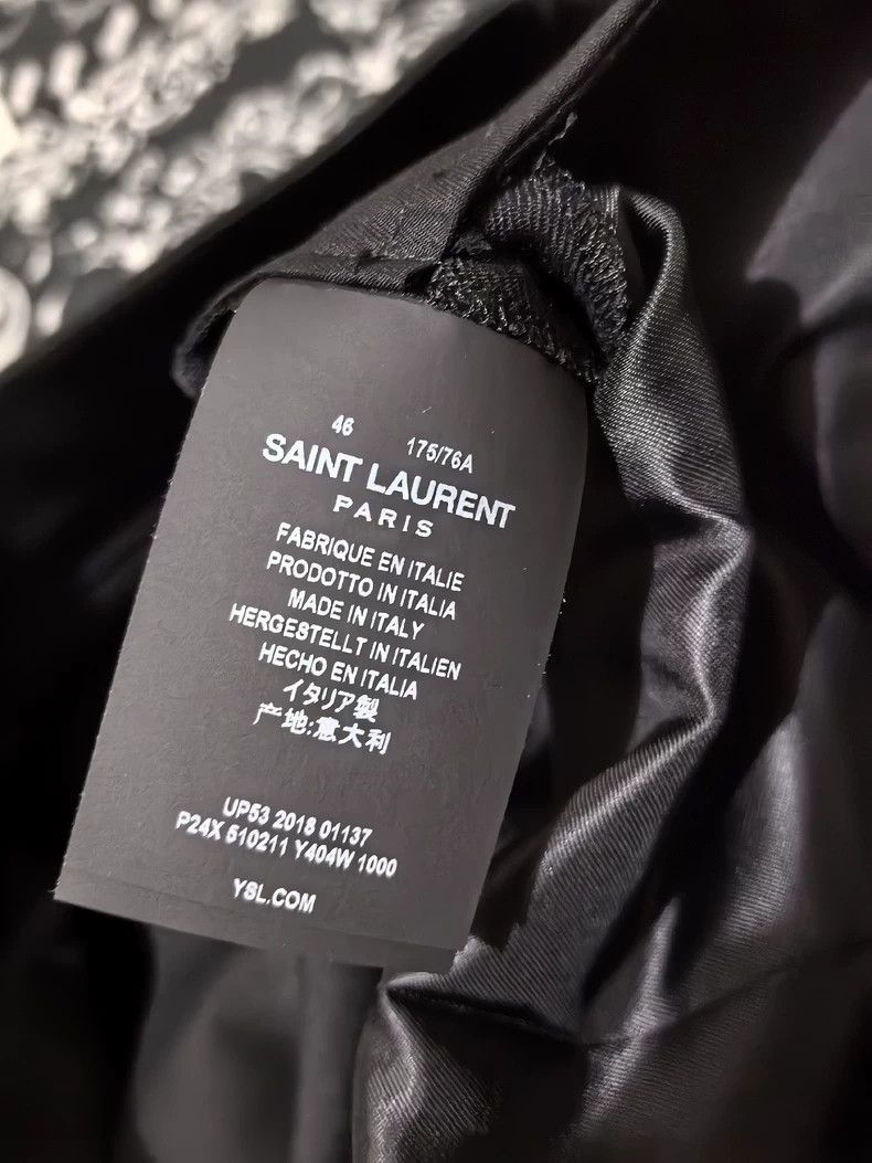 Saint Laurent Paris YSL Men's Suit with Shoulder Pad Set- DMC Size US M / EU 48-50 / 2 - 8 Thumbnail