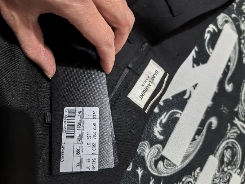 Saint Laurent Paris YSL Men's Suit with Shoulder Pad Set- DMC Size US M / EU 48-50 / 2 - 9 Thumbnail