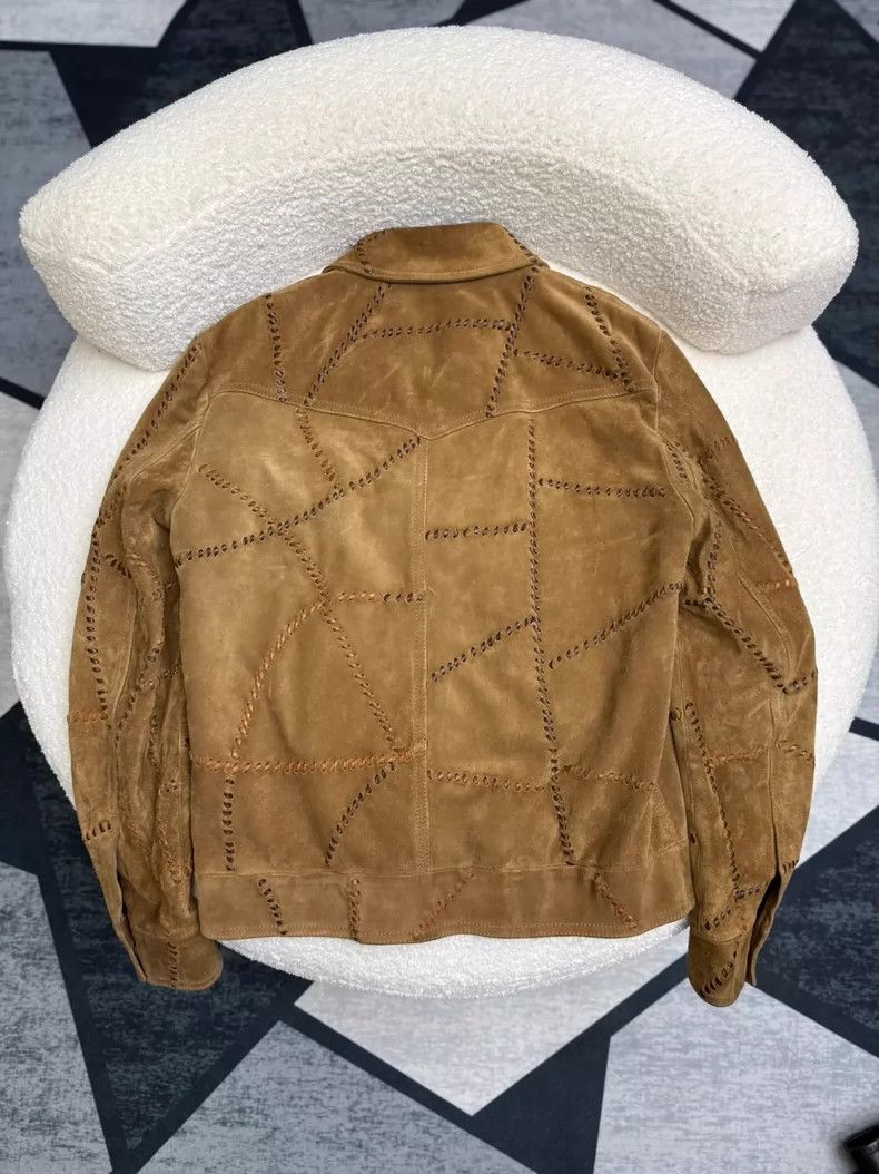 Saint Laurent Paris Saint Laurent Woven Leather Jacket Size 48- DMC Size US L / EU 52-54 / 3 - 2 Thumbnail