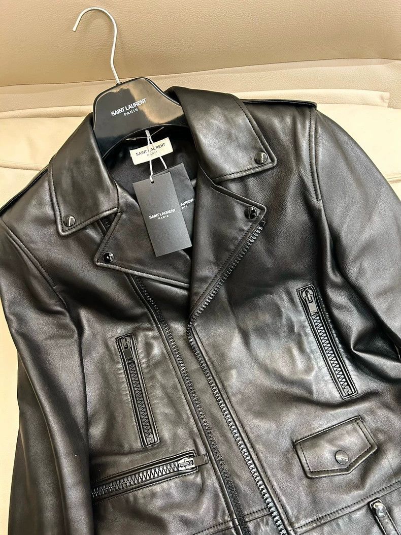 Saint Laurent Paris Saint Laurent Black Leather Rider Jacket- DMC Size US L / EU 52-54 / 3 - 8 Thumbnail