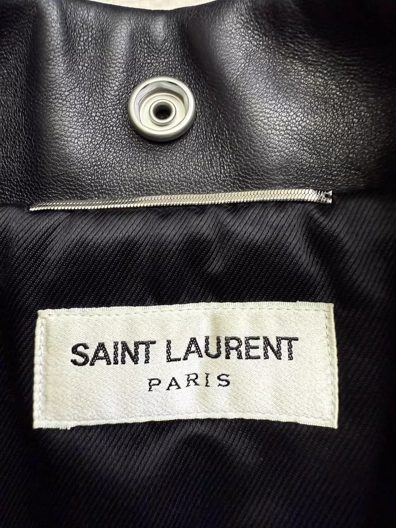 Saint Laurent Paris Saint Laurent Black Leather Biker Jacket- DMC Size US L / EU 52-54 / 3 - 3 Thumbnail