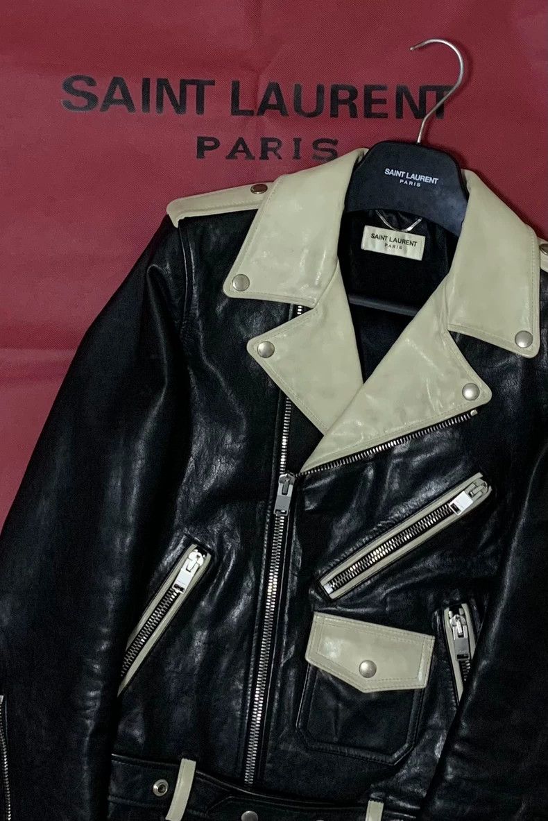 Saint Laurent Paris Saint Laurent Black and White Leather Jacket- DMC Size US M / EU 48-50 / 2 - 6 Thumbnail