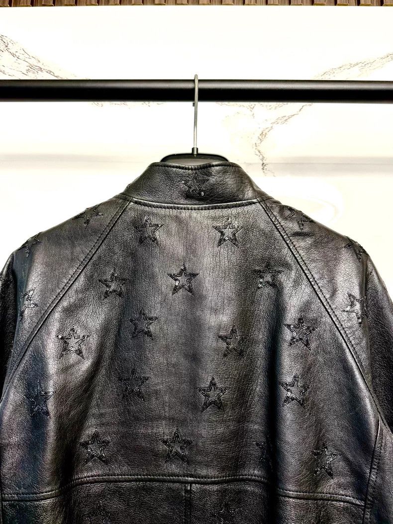 Saint Laurent Paris Saint Laurent Leather Jacket with Star Design- DMC Size US S / EU 44-46 / 1 - 5 Thumbnail