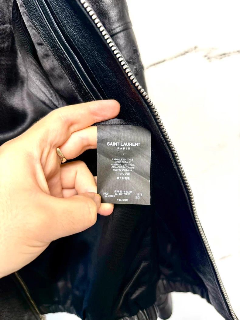 Saint Laurent Paris Saint Laurent Leather Jacket with Star Design- DMC Size US S / EU 44-46 / 1 - 6 Thumbnail