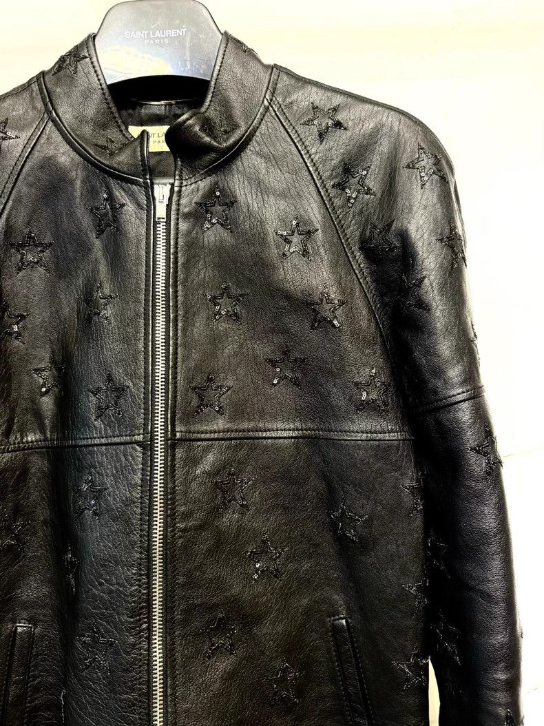 Saint Laurent Paris Saint Laurent Leather Jacket with Star Design- DMC Size US S / EU 44-46 / 1 - 2 Thumbnail