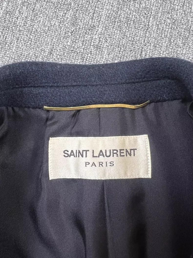 Saint Laurent Paris Saint Laurent Double Breasted Navy Coat- DMC Size US L / EU 52-54 / 3 - 3 Thumbnail