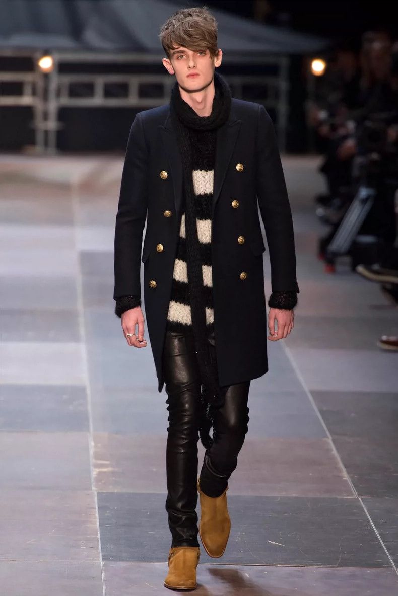 Saint Laurent Paris Saint Laurent Double Breasted Navy Coat- DMC Size US L / EU 52-54 / 3 - 6 Thumbnail