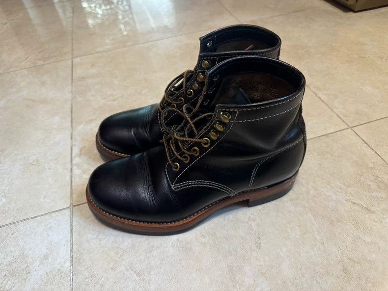 The Real McCoy's REAL McCOY'S Black Work Boots with Scuffs- DMC Size US 8 / EU 41 - 4 Thumbnail