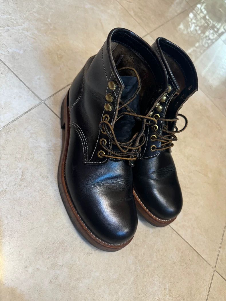 The Real McCoy's REAL McCOY'S Black Work Boots with Scuffs- DMC Size US 8 / EU 41 - 2 Thumbnail