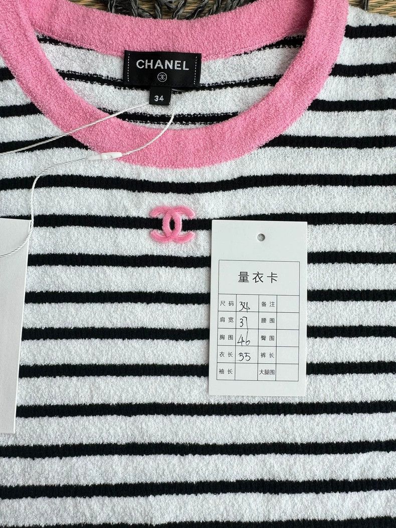 Chanel Chanel Pink Striped Short Sleeve T-Shirt- DMC | Grailed