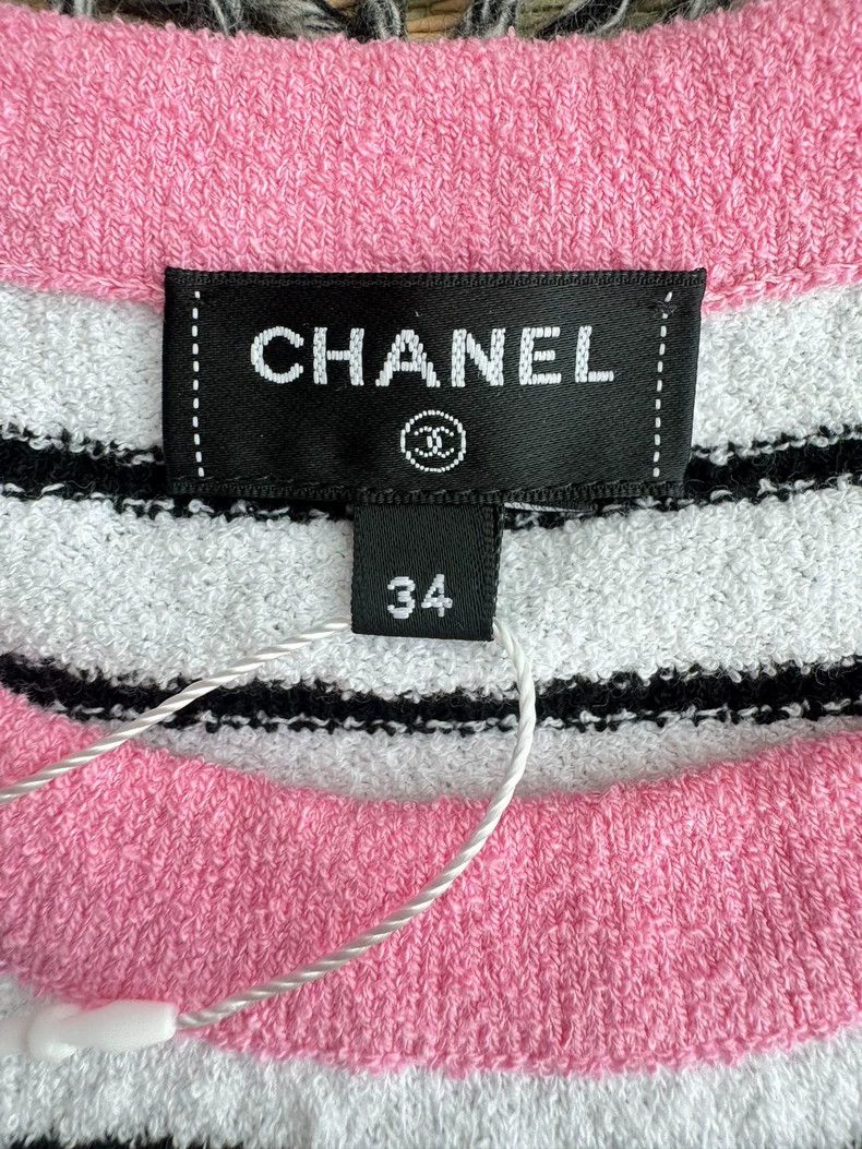 Chanel Chanel Pink Striped Short Sleeve T-Shirt- DMC Size US M / EU 48-50 / 2 - 6 Thumbnail