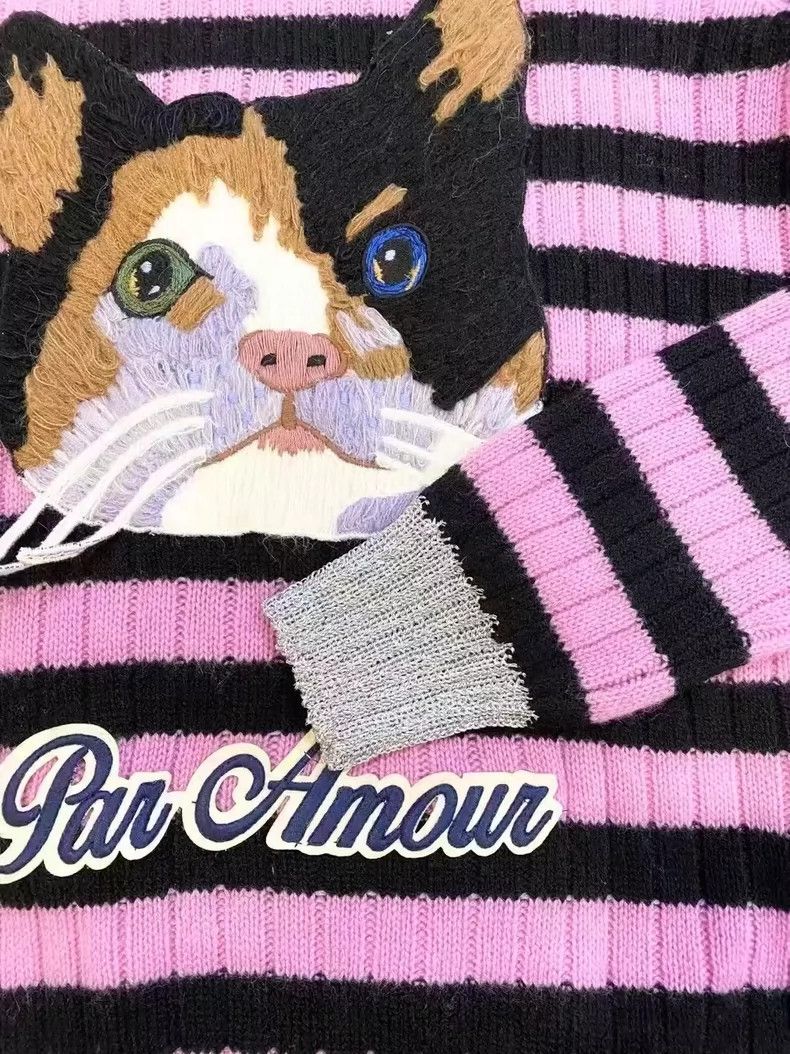 Gucci Gucci Cat Striped Knit Sweater Size M- DMC Size US M / EU 48-50 / 2 - 3 Thumbnail