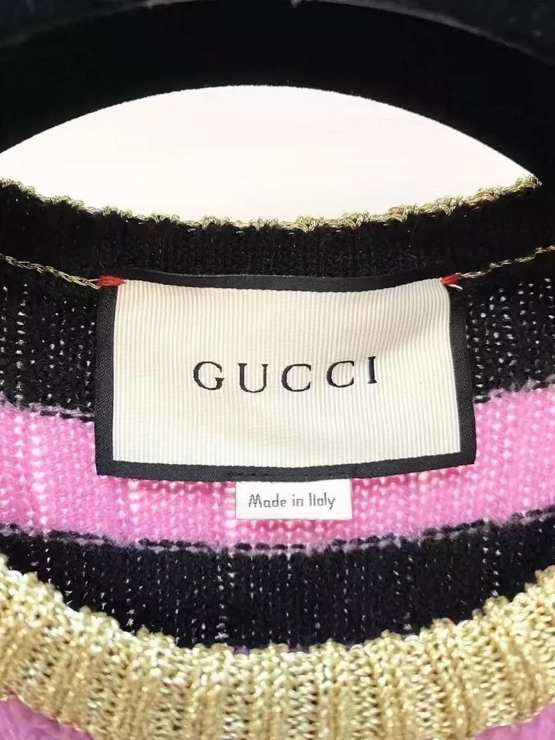Gucci Gucci Cat Striped Knit Sweater Size M- DMC Size US M / EU 48-50 / 2 - 2 Thumbnail