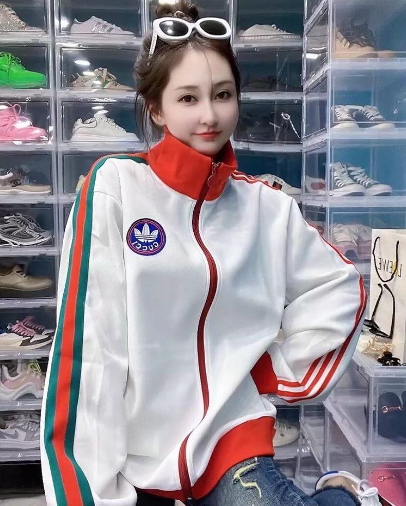 Gucci Gucci x Adidas White Striped Long Sleeve Jacket- DMC | Grailed