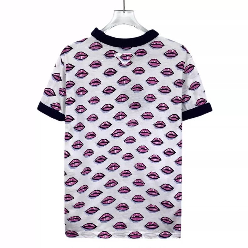 Prada Prada Colorful Lips Print Cotton T-Shirt- DMC Size US M / EU 48-50 / 2 - 2 Thumbnail