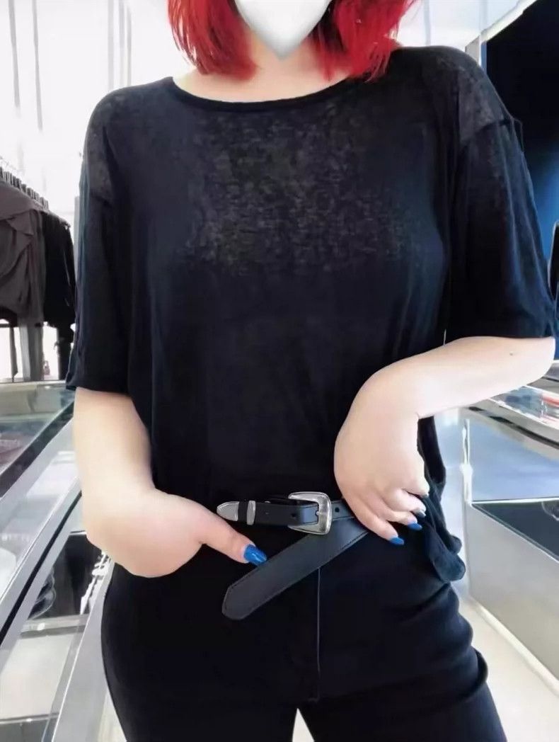 Saint Laurent Paris Saint Laurent Black Batwing Short Sleeve Top- DMC Size US M / EU 48-50 / 2 - 6 Thumbnail