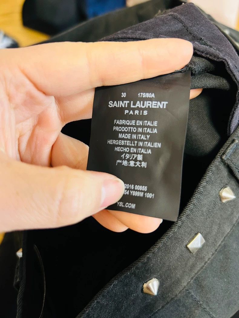 Yves Saint Laurent YSL St. Laurent Black Denim Shorts with Studs- DMC Size US 30 / EU 46 - 6 Thumbnail