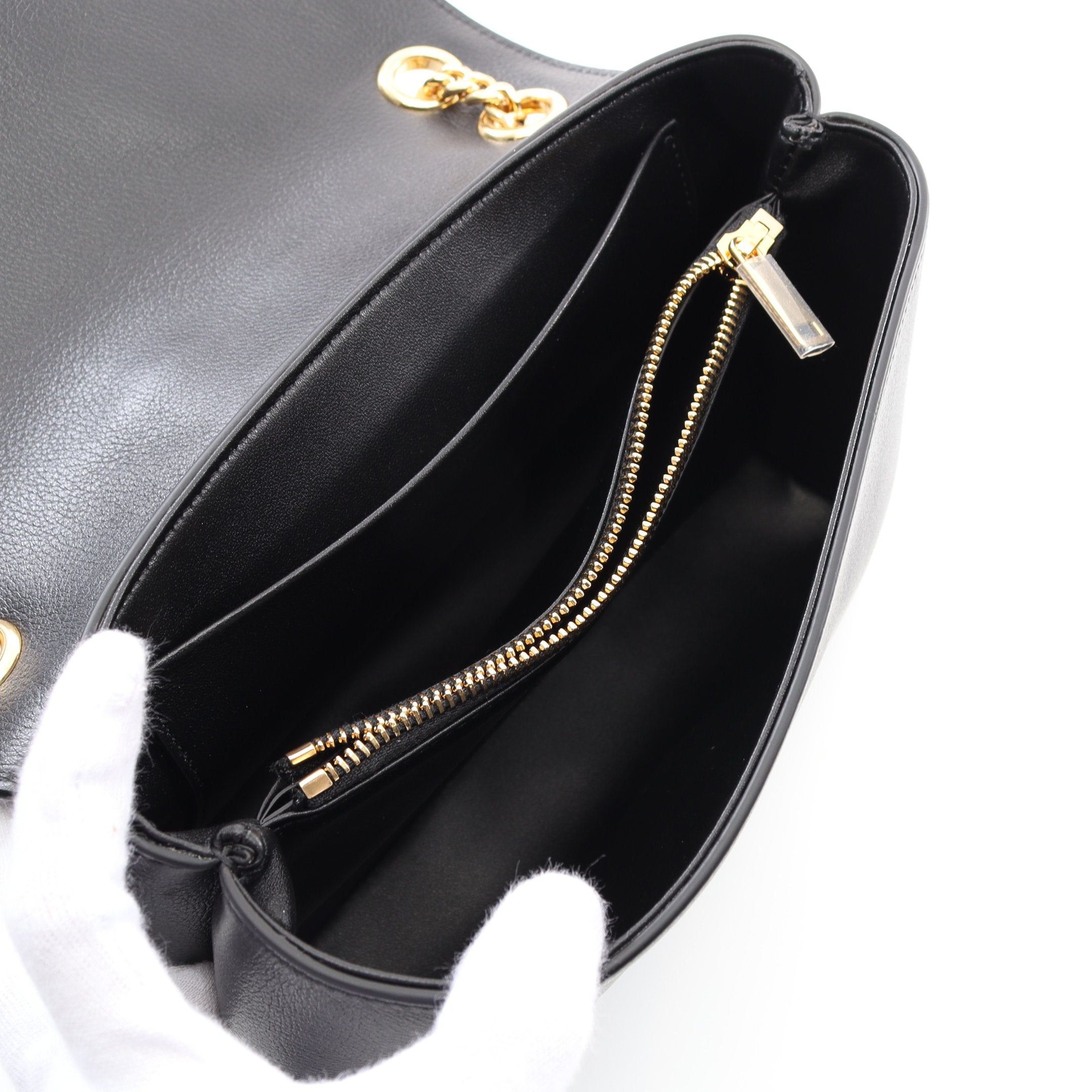 Celine Celine Victor Medium Double Chain Shoulder Bag Leather Black Size ONE SIZE - 3 Thumbnail