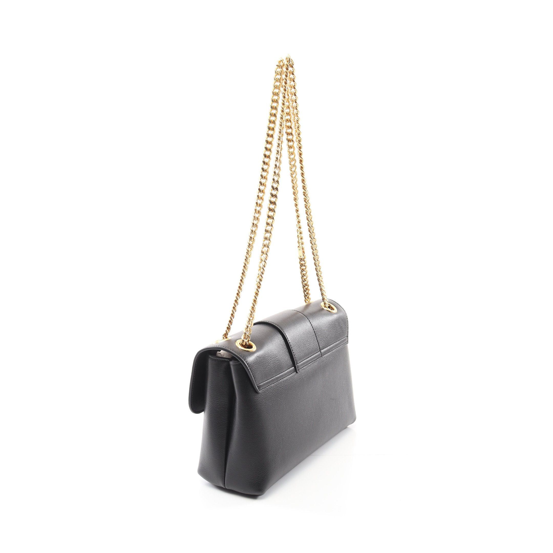 Celine Celine Victor Medium Double Chain Shoulder Bag Leather Black Size ONE SIZE - 2 Thumbnail