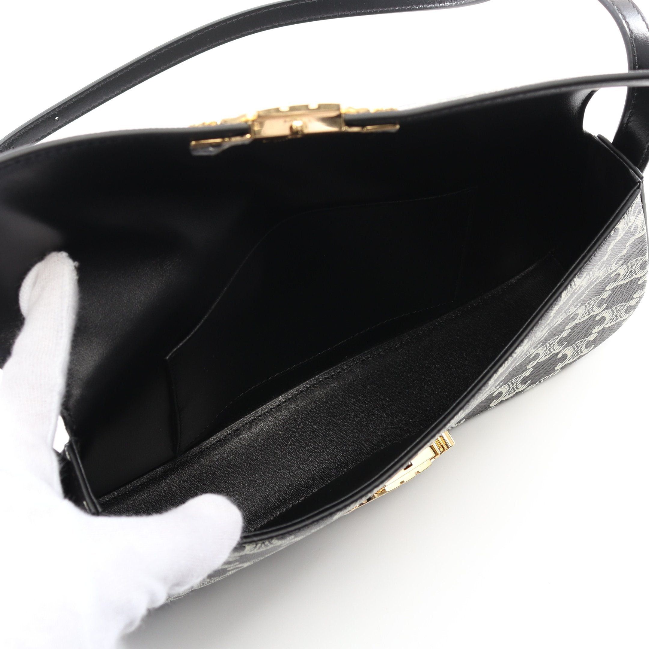 Celine Celine Medium Roller One Shoulder Bag Leather Black White Size ONE SIZE - 3 Thumbnail
