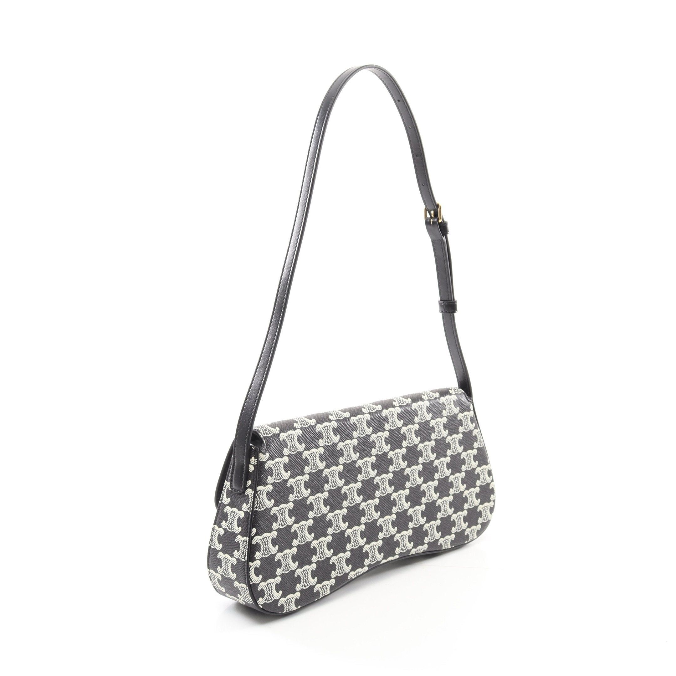 Celine Celine Medium Roller One Shoulder Bag Leather Black White Size ONE SIZE - 2 Thumbnail