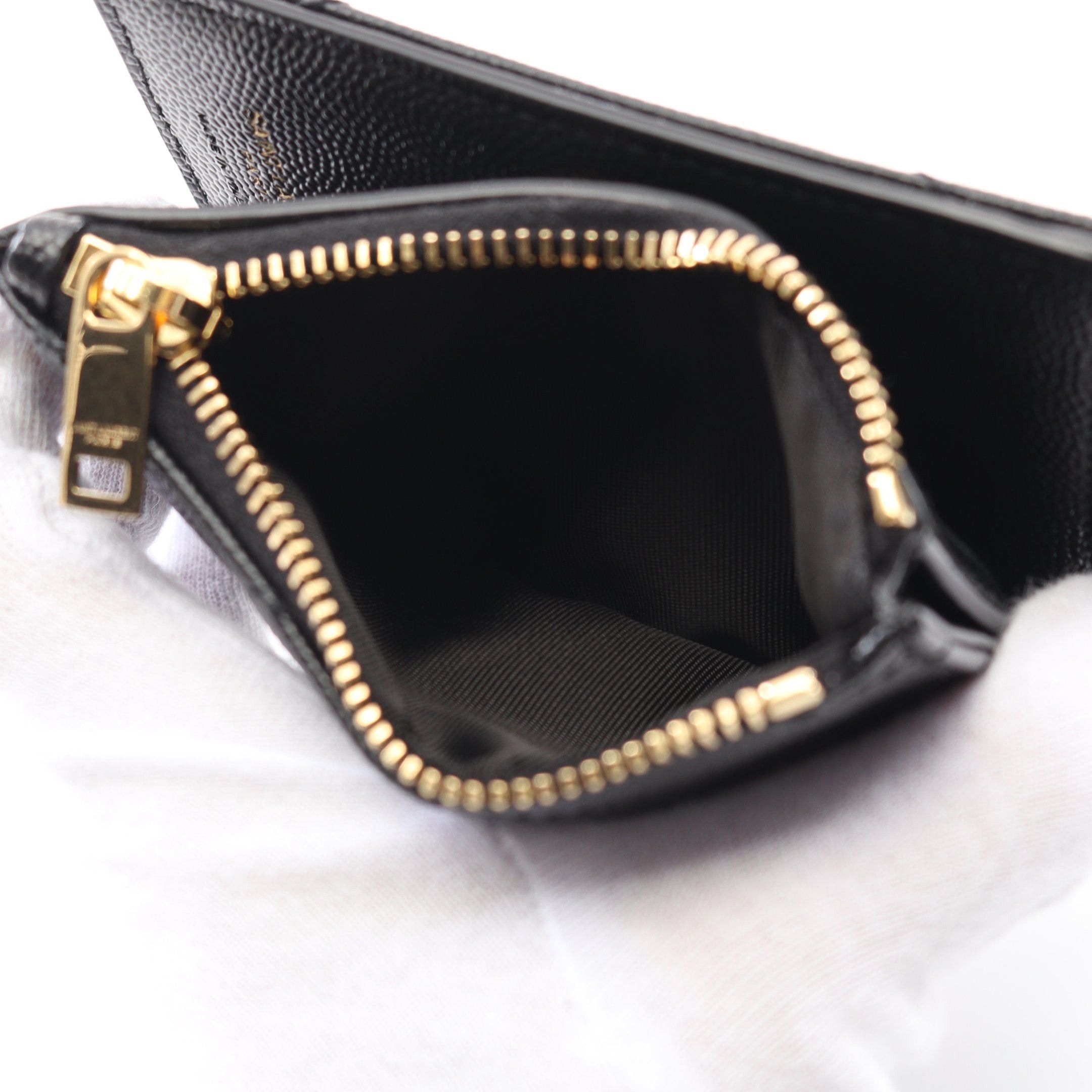 Yves Saint Laurent Yves Saint Laurent Monogram Bi-Fold Wallet Leather Black Size ONE SIZE - 5 Thumbnail