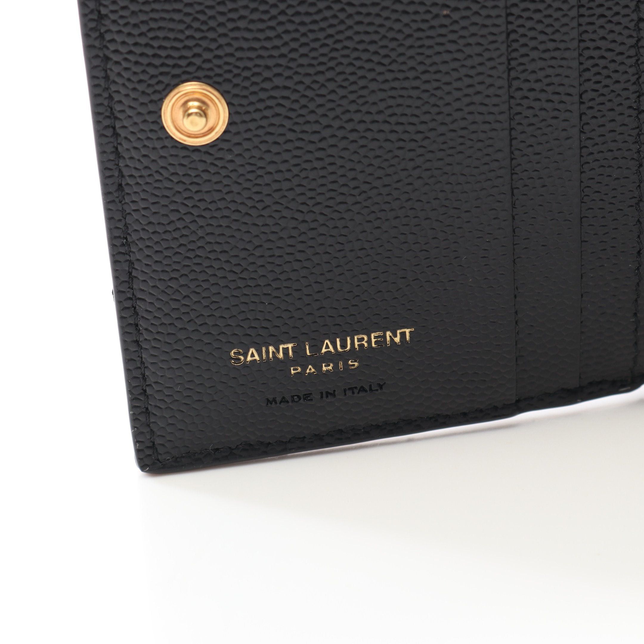 Yves Saint Laurent Yves Saint Laurent Monogram Bi-Fold Wallet Leather Black Size ONE SIZE - 4 Thumbnail